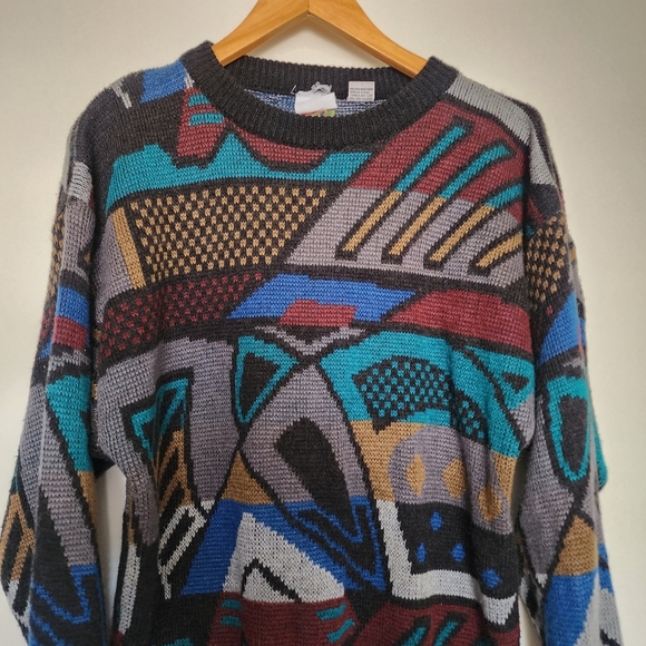 Vintage abstract cosby knit sweater - Picture 6 of 7